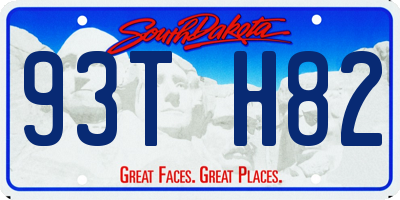 SD license plate 93TH82