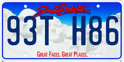 SD license plate 93TH86