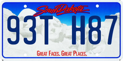 SD license plate 93TH87