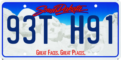 SD license plate 93TH91