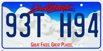 SD license plate 93TH94