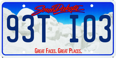 SD license plate 93TI03