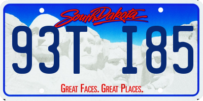 SD license plate 93TI85