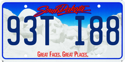 SD license plate 93TI88
