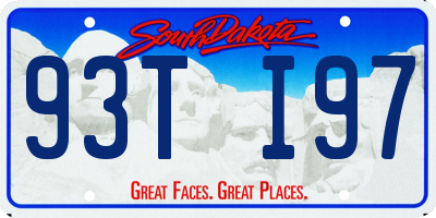 SD license plate 93TI97