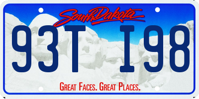 SD license plate 93TI98