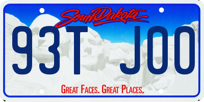 SD license plate 93TJ00