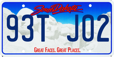 SD license plate 93TJ02