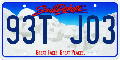 SD license plate 93TJ03