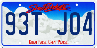 SD license plate 93TJ04