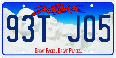 SD license plate 93TJ05