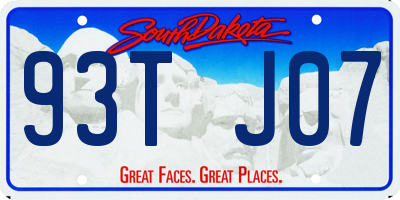 SD license plate 93TJ07