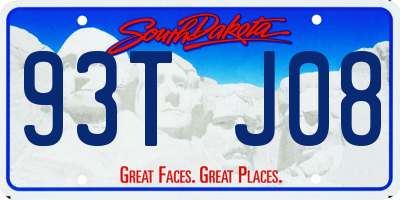 SD license plate 93TJ08