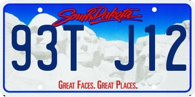 SD license plate 93TJ12