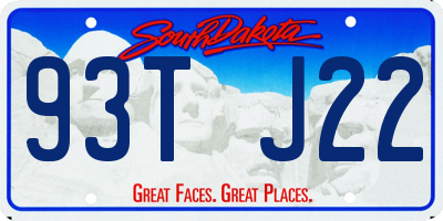 SD license plate 93TJ22