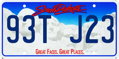 SD license plate 93TJ23