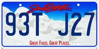 SD license plate 93TJ27