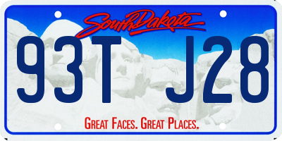 SD license plate 93TJ28