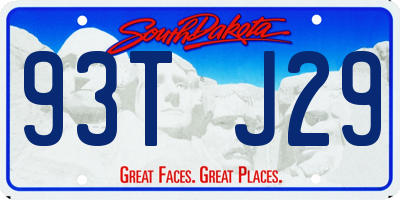 SD license plate 93TJ29