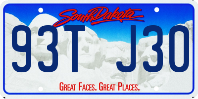 SD license plate 93TJ30