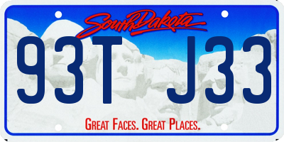 SD license plate 93TJ33