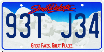 SD license plate 93TJ34