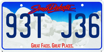SD license plate 93TJ36