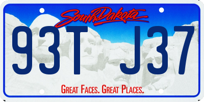 SD license plate 93TJ37
