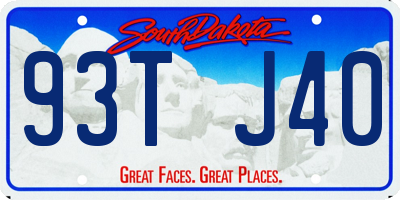 SD license plate 93TJ40