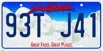 SD license plate 93TJ41