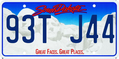 SD license plate 93TJ44