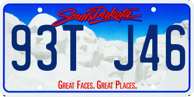 SD license plate 93TJ46