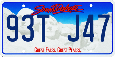 SD license plate 93TJ47