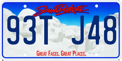 SD license plate 93TJ48