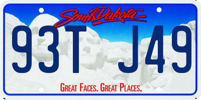 SD license plate 93TJ49