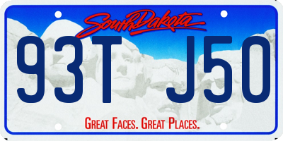 SD license plate 93TJ50
