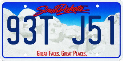 SD license plate 93TJ51