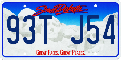 SD license plate 93TJ54
