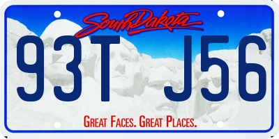 SD license plate 93TJ56