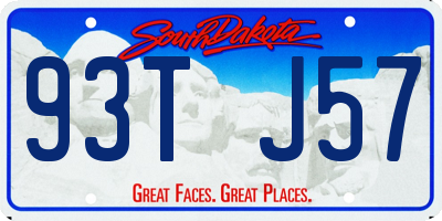 SD license plate 93TJ57