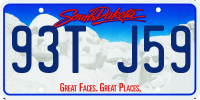 SD license plate 93TJ59