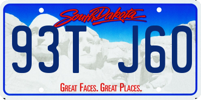 SD license plate 93TJ60