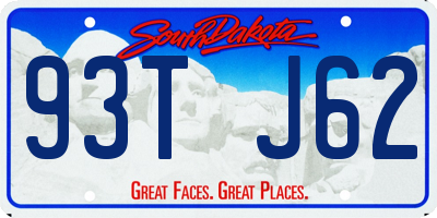 SD license plate 93TJ62