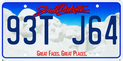 SD license plate 93TJ64