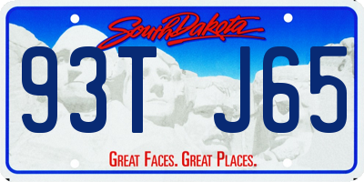 SD license plate 93TJ65