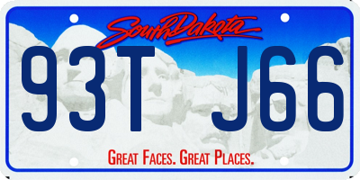 SD license plate 93TJ66