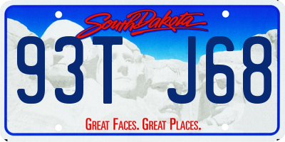 SD license plate 93TJ68