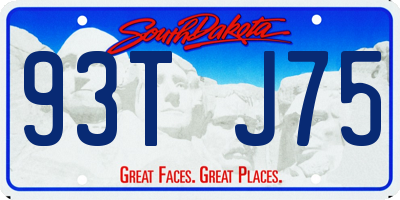 SD license plate 93TJ75