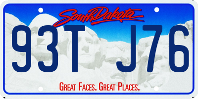 SD license plate 93TJ76