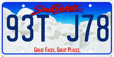 SD license plate 93TJ78